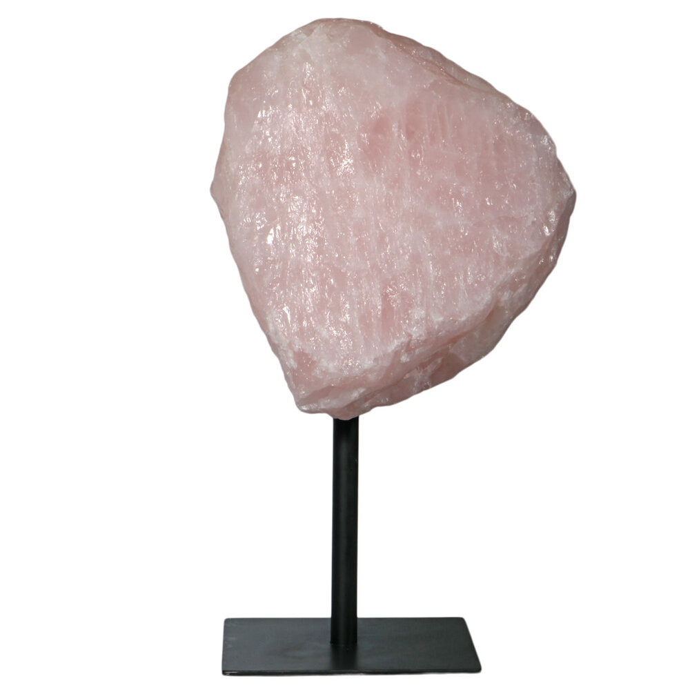Rozenkwarts ruw op standaard 23,5 x 21 x 18 cm | 10240 gram Rozenkwarts ruw op standaard 23,5 x 21 x 18 cm | 10240 gram