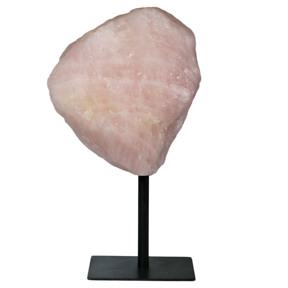 Rozenkwarts ruw op standaard 23,5 x 21 x 18 cm | 10240 gram Rozenkwarts ruw op standaard 23,5 x 21 x 18 cm | 10240 gram