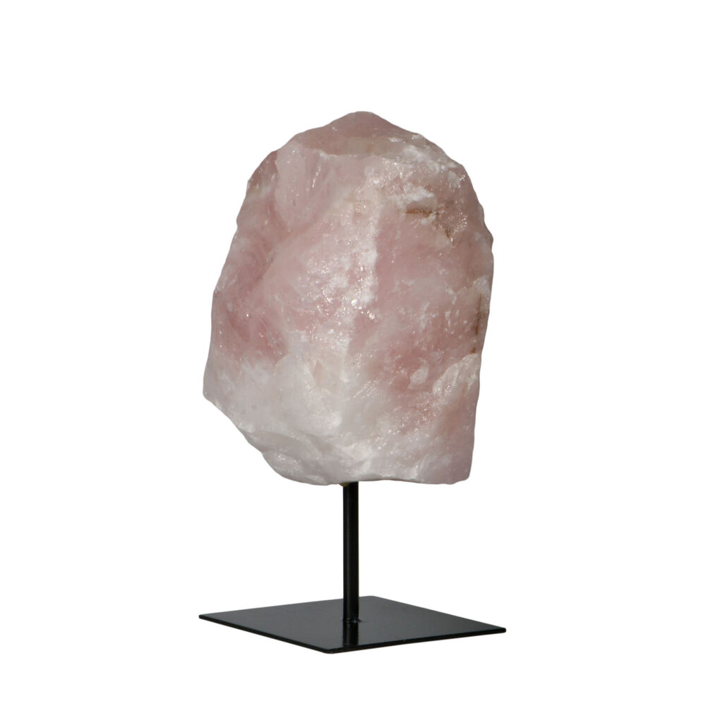 Rozenkwarts ruw op standaard 15 x 13 x 9 cm | 3220 gram Rozenkwarts ruw op standaard 15 x 13 x 9 cm | 3220 gram