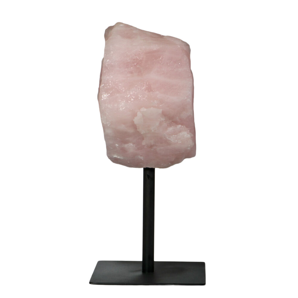 Rozenkwarts ruw op standaard 21 x 19 x 12 cm | 6130 gram Rozenkwarts ruw op standaard 21 x 19 x 12 cm | 6130 gram