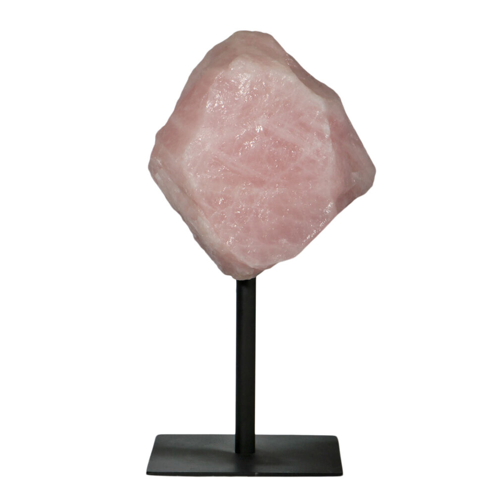 Rozenkwarts ruw op standaard 21 x 19 x 12 cm | 6130 gram Rozenkwarts ruw op standaard 21 x 19 x 12 cm | 6130 gram