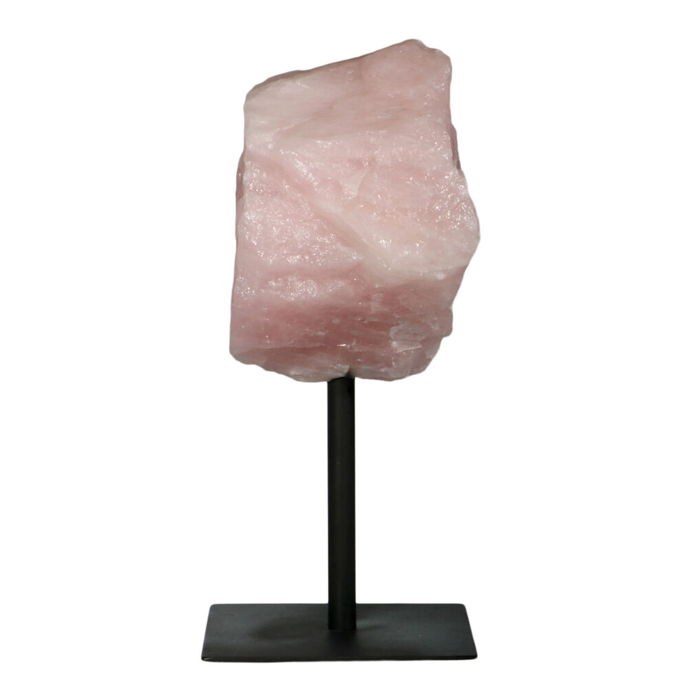 Rozenkwarts ruw op standaard 21 x 19 x 12 cm | 6130 gram Rozenkwarts ruw op standaard 21 x 19 x 12 cm | 6130 gram