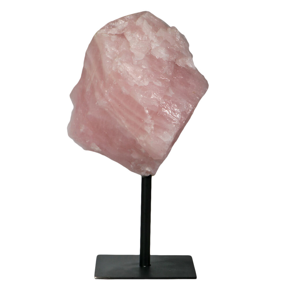Rozenkwarts ruw op standaard 24,5 x 20 x 11,5 cm | 7400 gram Rozenkwarts ruw op standaard 24,5 x 20 x 11,5 cm | 7400 gram