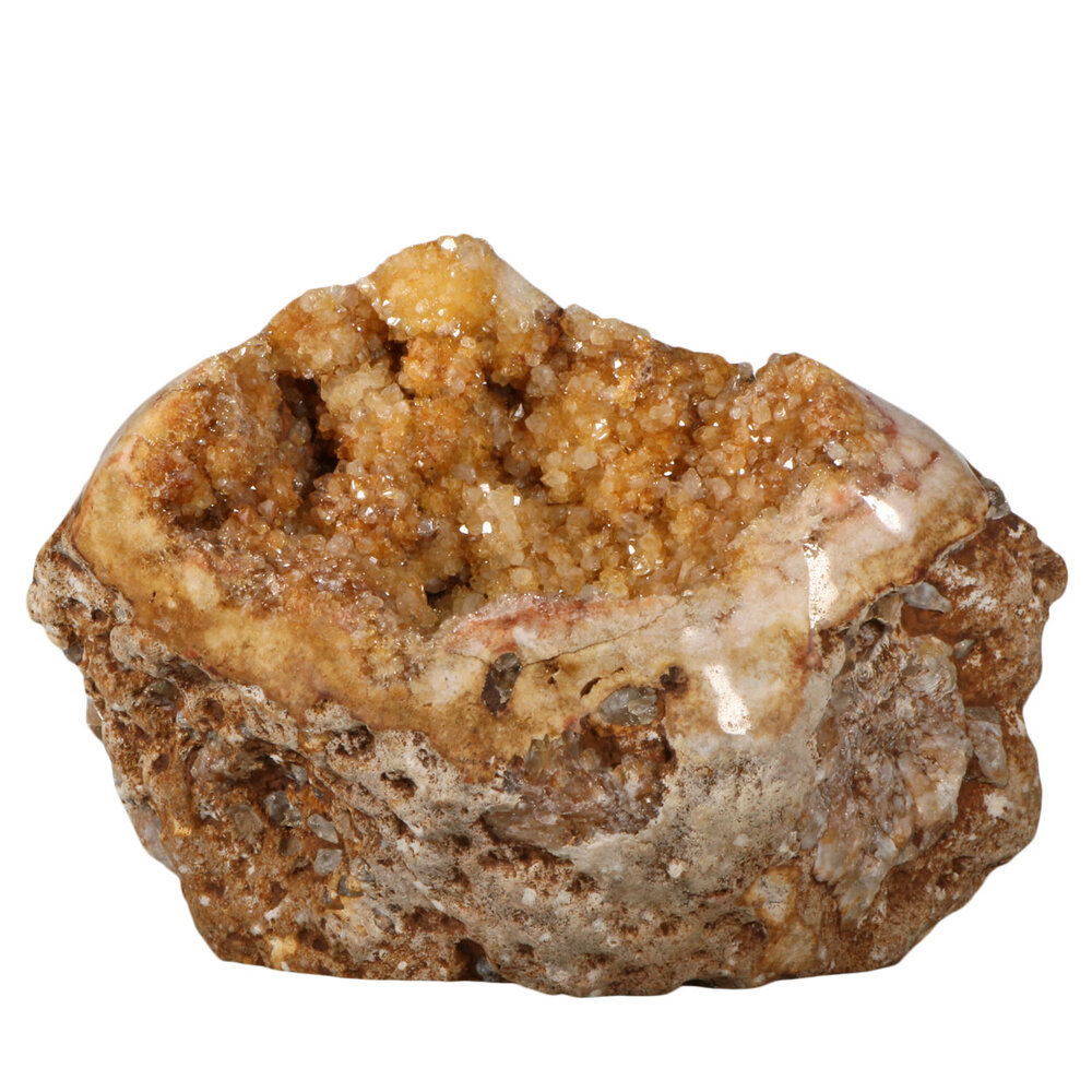 Amethist (roze) met golden healer (limonietkwarts) geode staand 24,5 x 12 x 17 cm | 5020 gram Amethist (roze) met golden healer (limonietkwarts) geode staand 24,5 x 12 x 17 cm | 5020 gram