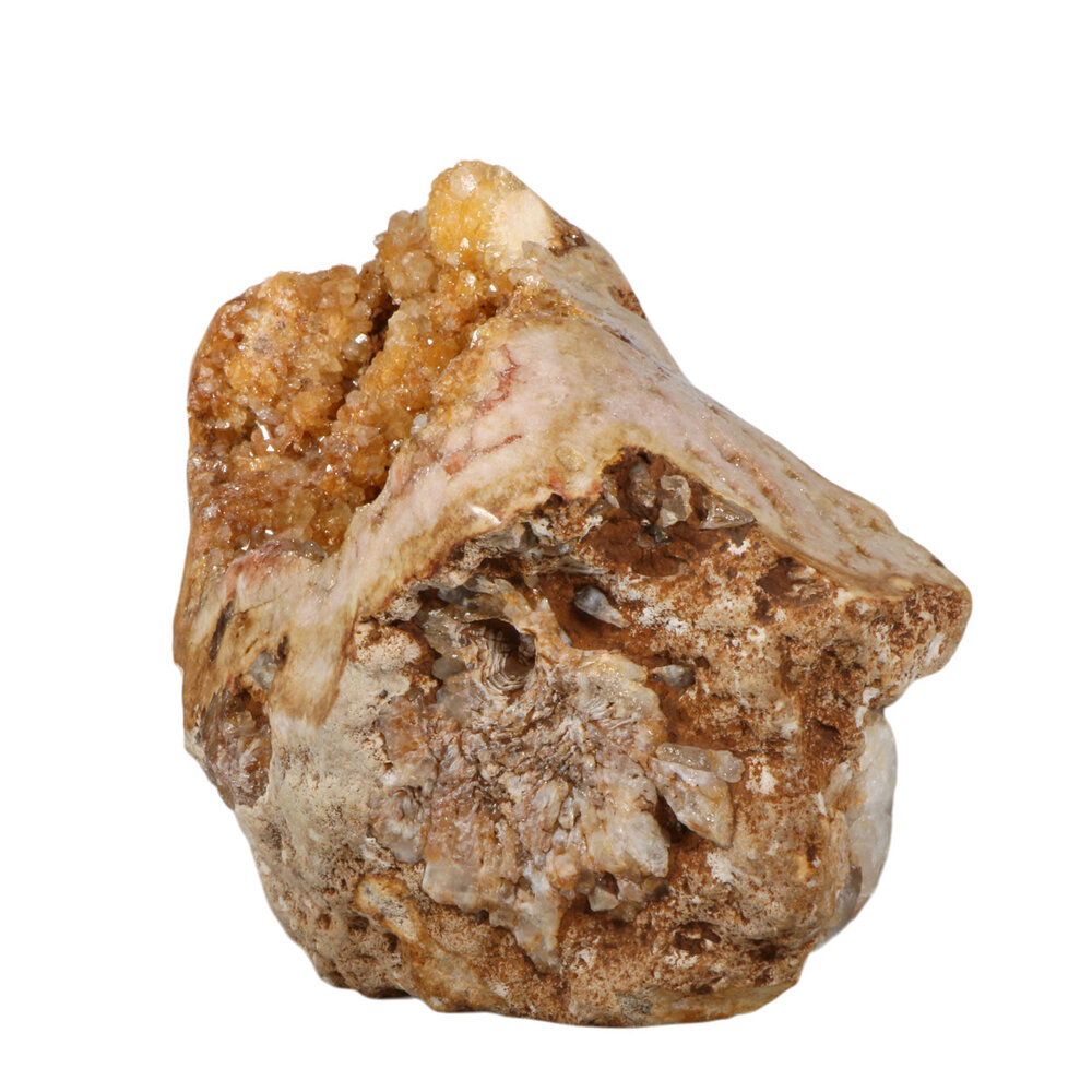 Amethist (roze) met golden healer (limonietkwarts) geode staand 24,5 x 12 x 17 cm | 5020 gram Amethist (roze) met golden healer (limonietkwarts) geode staand 24,5 x 12 x 17 cm | 5020 gram