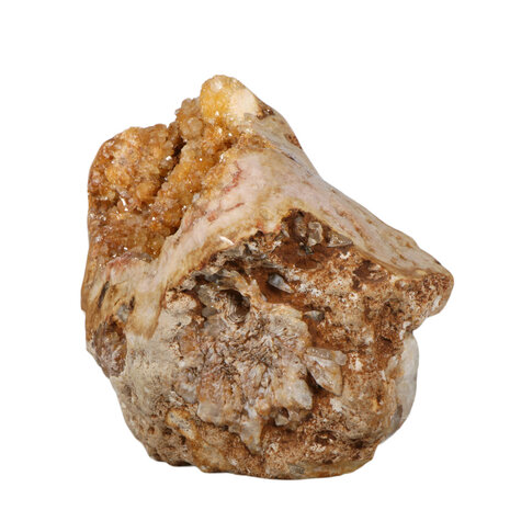 Amethist (roze) met golden healer (limonietkwarts) geode staand 24,5 x 12 x 17 cm | 5020 gram Amethist (roze) met golden healer (limonietkwarts) geode staand 24,5 x 12 x 17 cm | 5020 gram