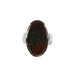 Zilveren ring heliotroop maat 17 1/2 | ovaal 2,3 x 1,3 cm Zilveren ring heliotroop maat 17 1/2 | ovaal 2,3 x 1,3 cm