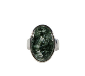 Zilveren ring serafiniet maat 18 | ovaal 2,2 x 1,4 cm (2) Zilveren ring serafiniet maat 18 | ovaal 2,2 x 1,4 cm (2)