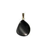 Shungiet hanger met 14k gouden oogje Shungiet hanger met 14k gouden oogje
