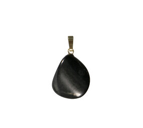 Shungiet hanger met 14k gouden oogje Shungiet hanger met 14k gouden oogje