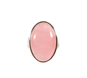 Zilveren ring rozenkwarts maat 16 1/2 | ovaal 2,3 x 1,5 cm Zilveren ring rozenkwarts maat 16 1/2 | ovaal 2,3 x 1,5 cm