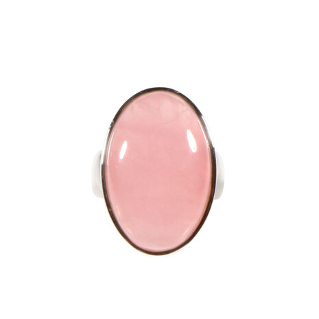 Zilveren ring rozenkwarts maat 16 1/2 | ovaal 2,3 x 1,5 cm Zilveren ring rozenkwarts maat 16 1/2 | ovaal 2,3 x 1,5 cm