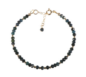 Indigoliet (blauwe toermalijn) gold filled armband | 4 x 3 mm facet rondelles Indigoliet (blauwe toermalijn) gold filled armband | 4 x 3 mm facet rondelles
