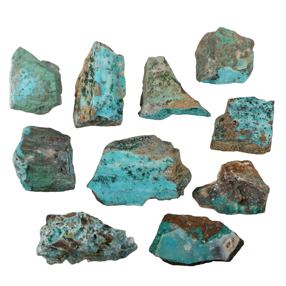 Chrysocolla (drusy) cluster 80 - 150 gram Chrysocolla (drusy) cluster 80 - 150 gram