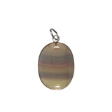 Fluoriet (regenboog) hanger ovaal met zilveren oogje Fluoriet (regenboog) hanger ovaal met zilveren oogje