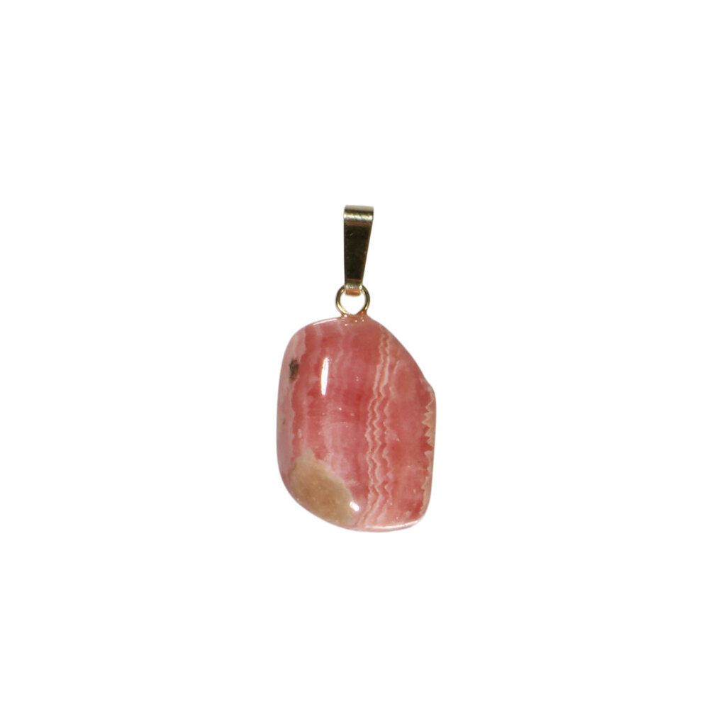 Rhodochrosiet hanger met 14k gouden oogje Rhodochrosiet hanger met 14k gouden oogje