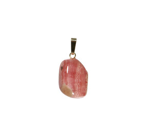 Rhodochrosiet hanger met 14k gouden oogje Rhodochrosiet hanger met 14k gouden oogje