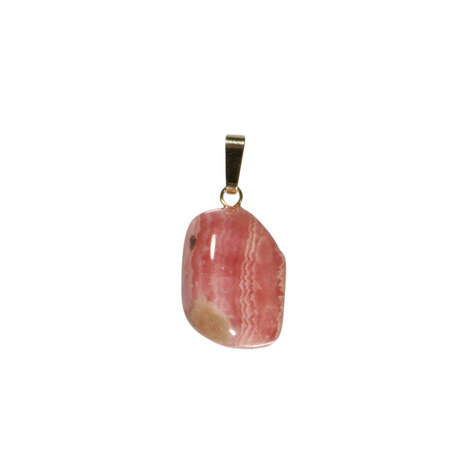 Rhodochrosiet hanger met 14k gouden oogje Rhodochrosiet hanger met 14k gouden oogje