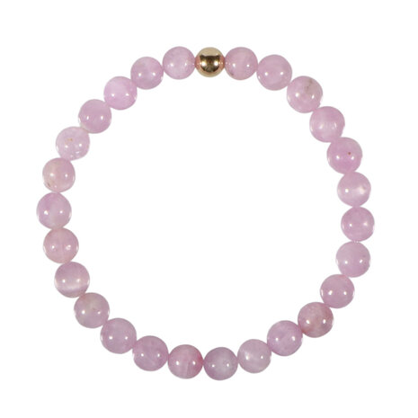 Kunziet armband met 14k gouden kraal | 6,5 - 7 mm