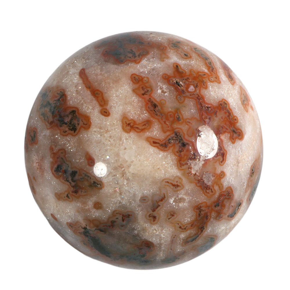 Mosagaat met carneool bol 71 mm | 431 gram Mosagaat met carneool bol 71 mm | 431 gram