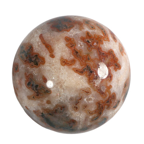 Mosagaat met carneool bol 71 mm | 431 gram Mosagaat met carneool bol 71 mm | 431 gram