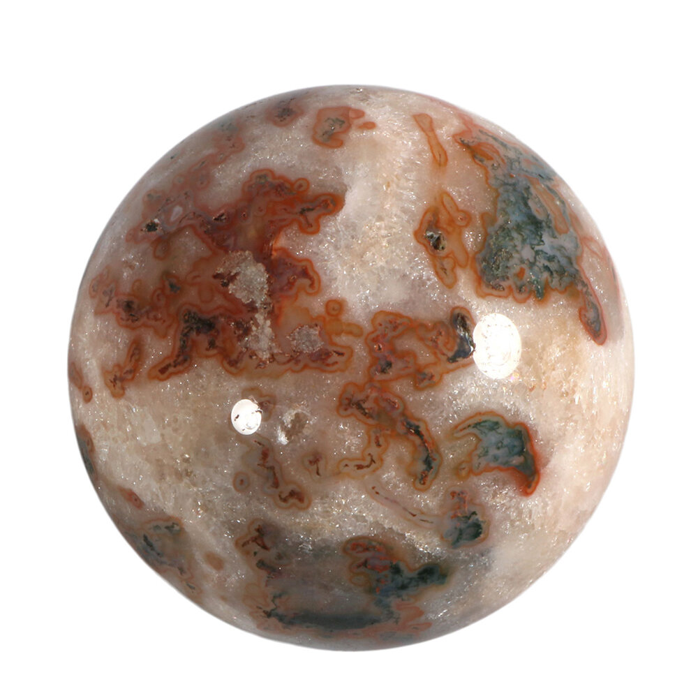 Mosagaat met carneool bol 71 mm | 431 gram Mosagaat met carneool bol 71 mm | 431 gram