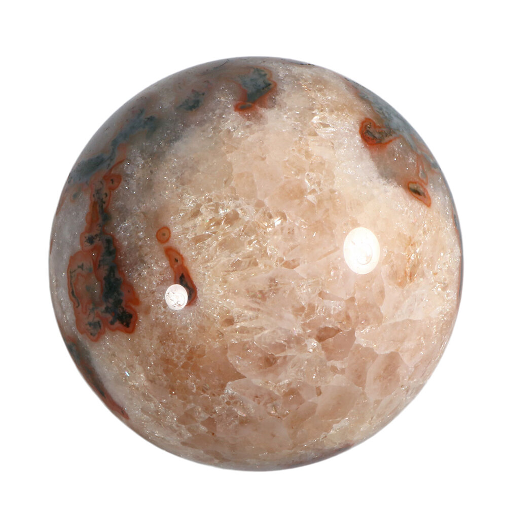 Mosagaat met carneool bol 71 mm | 431 gram Mosagaat met carneool bol 71 mm | 431 gram