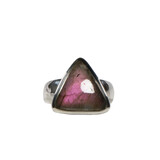 Zilveren ring labradoriet maat 17 1/4 | driehoek 1,4 cm Zilveren ring labradoriet maat 17 1/4 | driehoek 1,4 cm