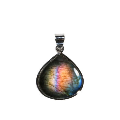 Zilveren hanger labradoriet | druppel 2,2 x 2,2 cm Zilveren hanger labradoriet | druppel 2,2 x 2,2 cm