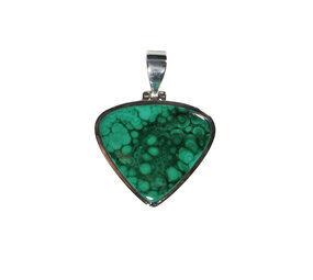 Zilveren hanger malachiet | druppel 2,6 x 3 cm Zilveren hanger malachiet | druppel 2,6 x 3 cm