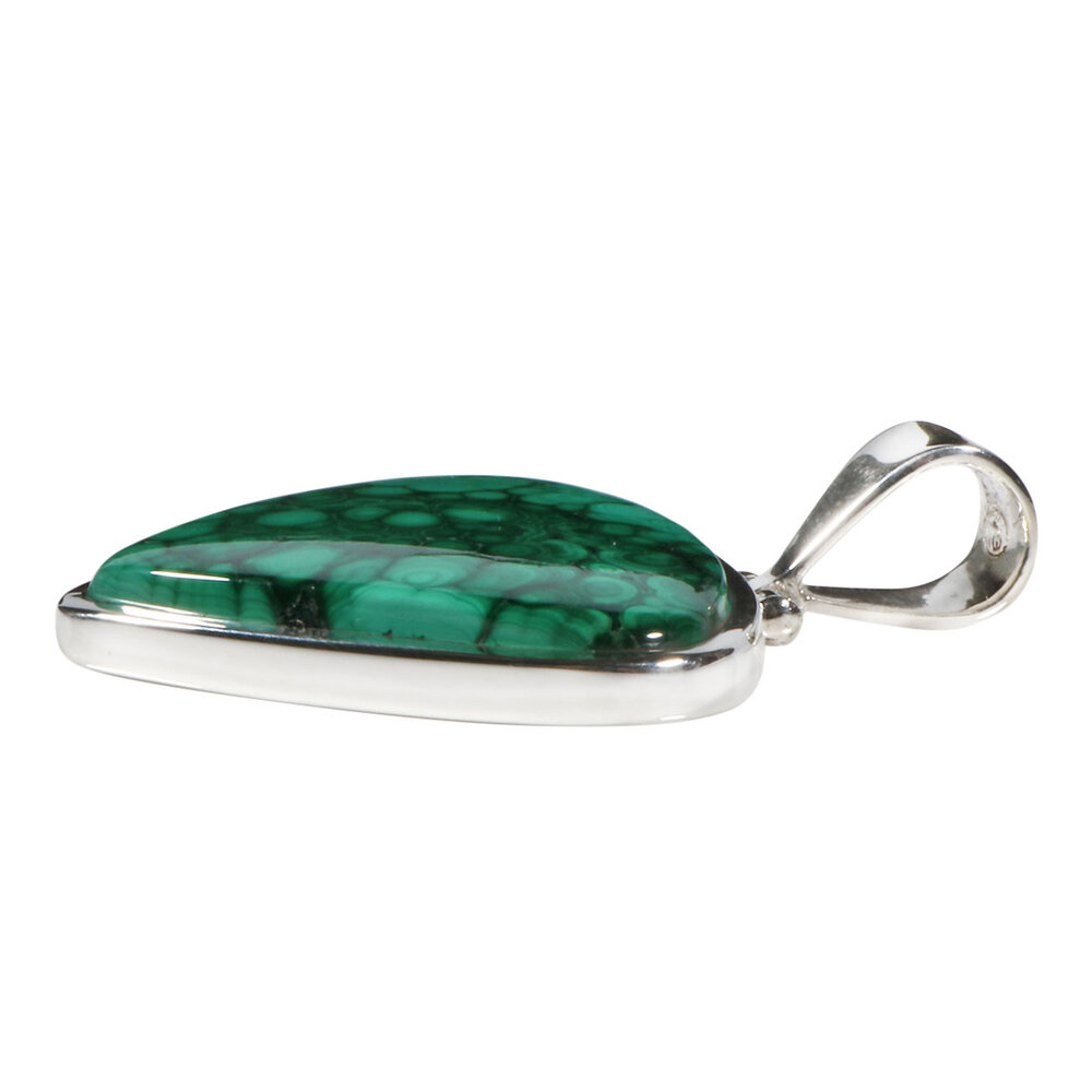 Zilveren hanger malachiet | druppel 2,6 x 3 cm Zilveren hanger malachiet | druppel 2,6 x 3 cm