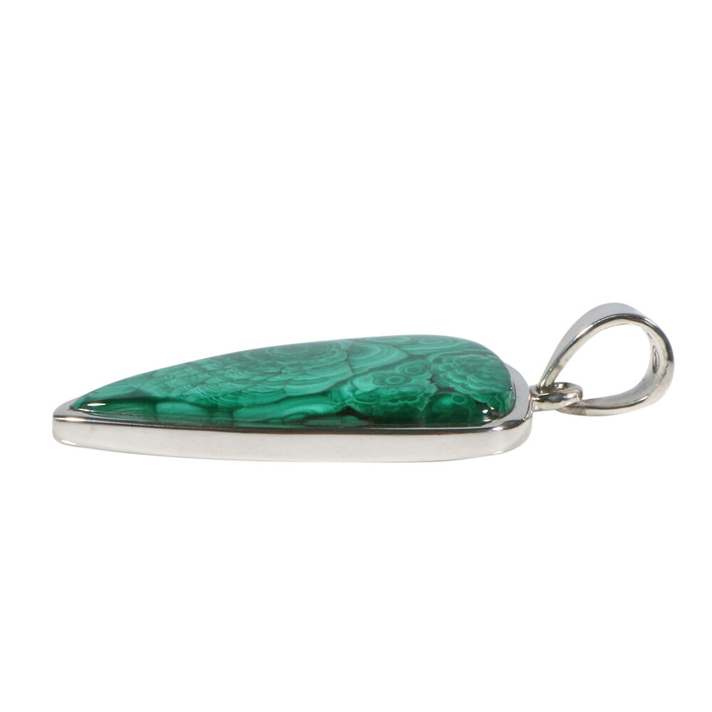 Zilveren hanger malachiet | druppel 3,3 x 2 cm Zilveren hanger malachiet | druppel 3,3 x 2 cm