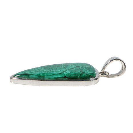 Zilveren hanger malachiet | druppel 3,3 x 2 cm Zilveren hanger malachiet | druppel 3,3 x 2 cm