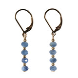 Gold filled oorbellen kyaniet | 4 x 3 mm facet rondelles Gold filled oorbellen kyaniet | 4 x 3 mm facet rondelles