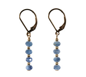 Gold filled oorbellen kyaniet | 4 x 3 mm facet rondelles Gold filled oorbellen kyaniet | 4 x 3 mm facet rondelles