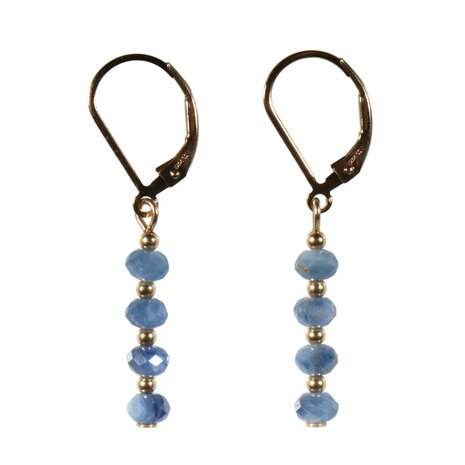 Gold filled oorbellen kyaniet | 4 x 3 mm facet rondelles Gold filled oorbellen kyaniet | 4 x 3 mm facet rondelles