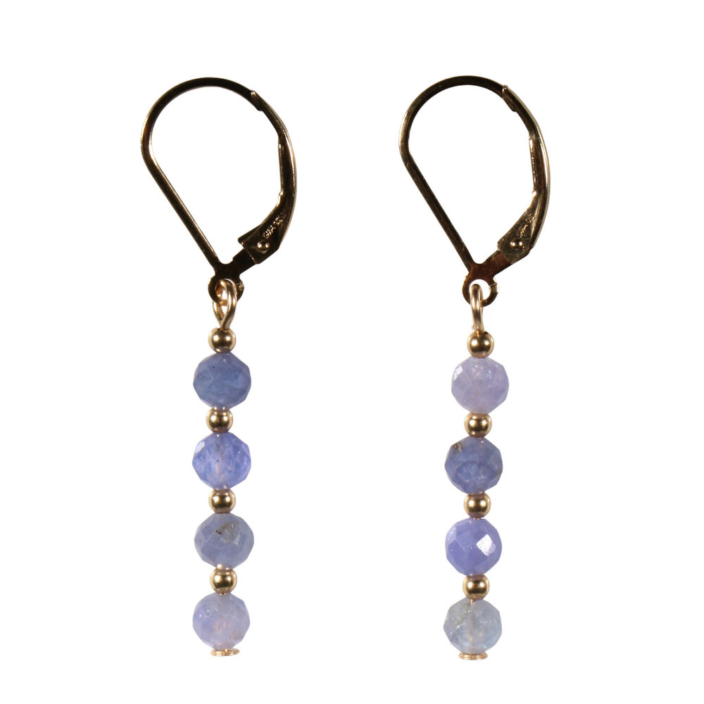 Gold filled oorbellen tanzaniet | 4 mm facet Gold filled oorbellen tanzaniet | 4 mm facet