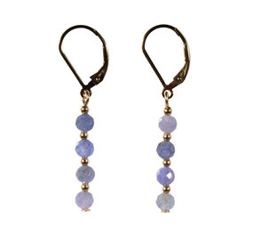 Gold filled oorbellen tanzaniet | 4 mm facet Gold filled oorbellen tanzaniet | 4 mm facet