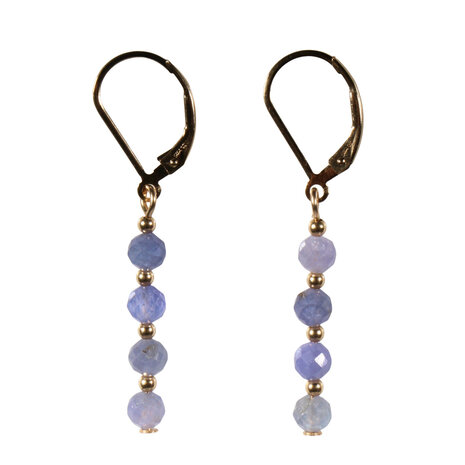 Gold filled oorbellen tanzaniet | 4 mm facet Gold filled oorbellen tanzaniet | 4 mm facet