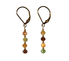 Gold filled oorbellen toermalijn (geel/groen) | 4 x 3 mm facet rondelles Gold filled oorbellen toermalijn (geel/groen) | 4 x 3 mm facet rondelles