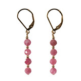 Gold filled oorbellen toermalijn (roze) | 4 mm facet Gold filled oorbellen toermalijn (roze) | 4 mm facet