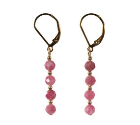 Gold filled oorbellen toermalijn (roze) | 4 mm facet Gold filled oorbellen toermalijn (roze) | 4 mm facet