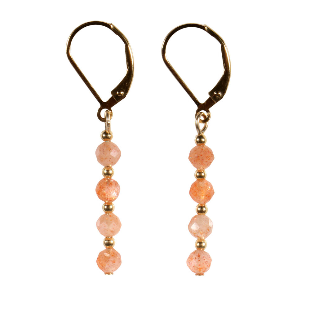 Gold filled oorbellen zonnesteen | 4 mm facet