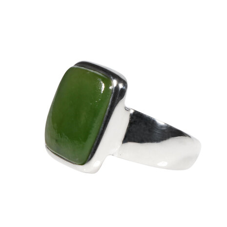 Zilveren ring jade maat 18 1/2 | rechthoek 1,4 x 1,3 cm Zilveren ring jade maat 18 1/2 | rechthoek 1,4 x 1,3 cm