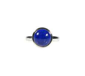 Zilveren ring lapis lazuli maat 19 1/4 | rond 1,1 cm Zilveren ring lapis lazuli maat 19 1/4 | rond 1,1 cm