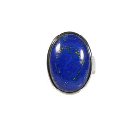Zilveren ring lapis lazuli maat 17 | ovaal 2,2 x 1,5 cm Zilveren ring lapis lazuli maat 17 | ovaal 2,2 x 1,5 cm