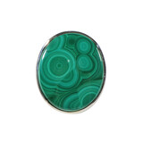 Zilveren ring malachiet maat 18 (verstelbaar) | ovaal 2,6 x 2,2 cm Zilveren ring malachiet maat 18 (verstelbaar) | ovaal 2,6 x 2,2 cm
