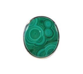 Zilveren ring malachiet maat 18 (verstelbaar) | ovaal 2,6 x 2,2 cm Zilveren ring malachiet maat 18 (verstelbaar) | ovaal 2,6 x 2,2 cm