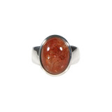 Zilveren ring zonnesteen 17 1/2 | ovaal 1,5 x 1,1 cm