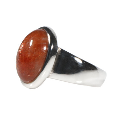 Zilveren ring zonnesteen 17 1/2 | ovaal 1,5 x 1,1 cm Zilveren ring zonnesteen 17 1/2 | ovaal 1,5 x 1,1 cm